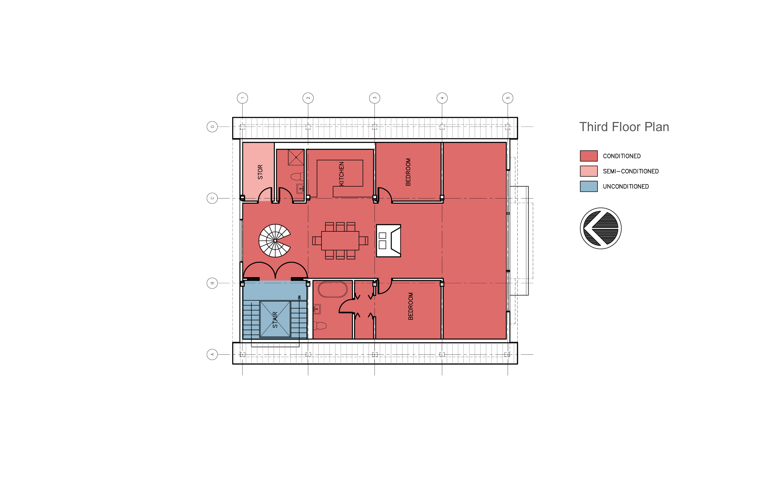 Modern barn renovation, third floor plan.