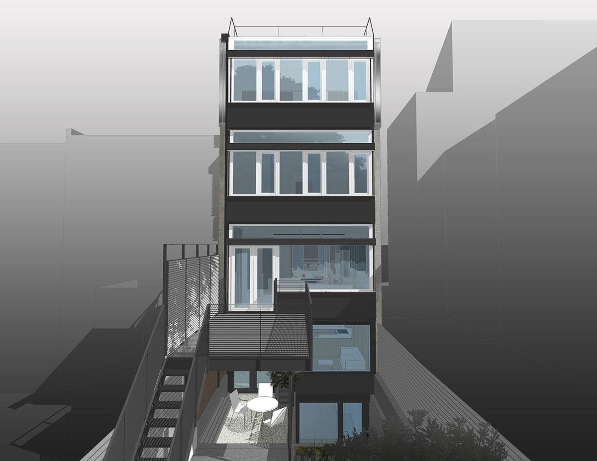 open exterior shades on brooklyn passive house